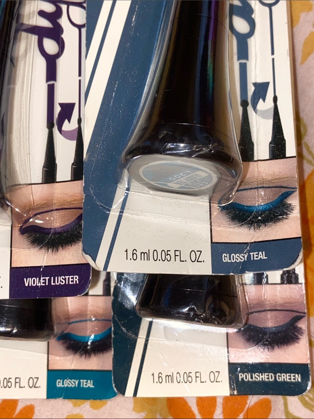 4 MASTER DUO LIQUID EYELINER Green Teal x2 Violet NIP Maybeline